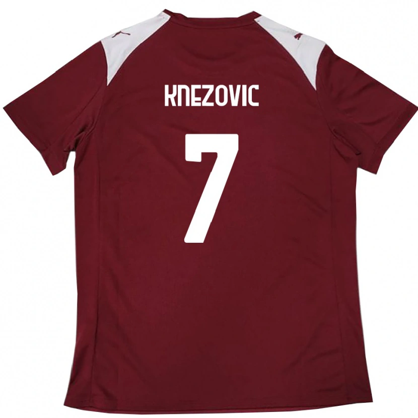 Danxen Dames Borna Knezovic #7 Bourgondië Wit Thuisshirt Thuistenue 2025/26 T-Shirt België