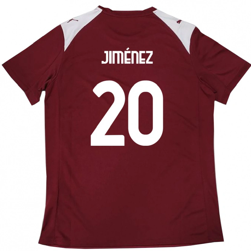 Danxen Dames Kaleb Jiménez #20 Bourgondië Wit Thuisshirt Thuistenue 2025/26 T-Shirt België