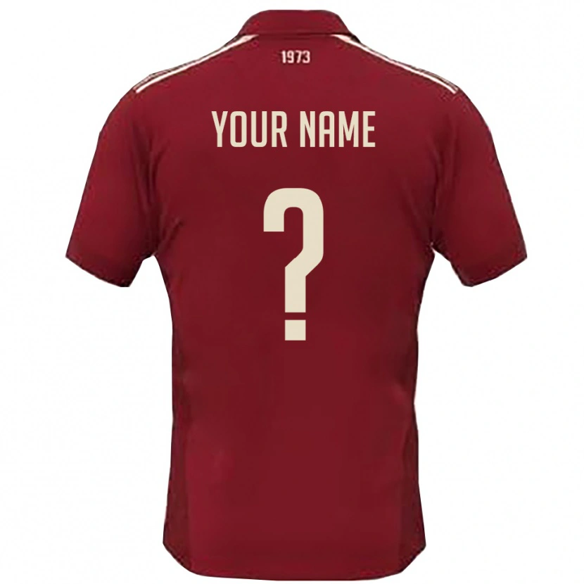 Danxen Dames Uw Naam #0 Bourgondië Wit Thuisshirt Thuistenue 2025/26 T-Shirt België