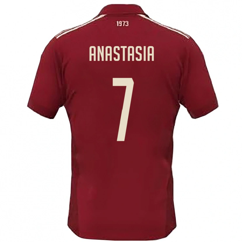 Danxen Dames Emanuele Anastasia #7 Bourgondië Wit Thuisshirt Thuistenue 2025/26 T-Shirt België