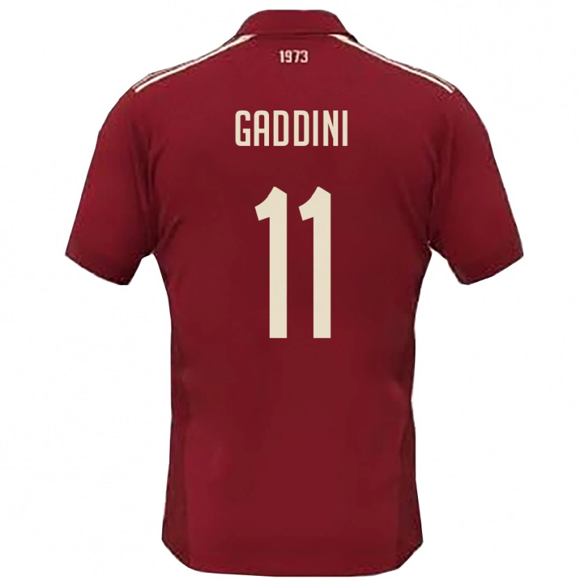 Danxen Dames Mattia Gaddini #11 Bourgondië Wit Thuisshirt Thuistenue 2025/26 T-Shirt België