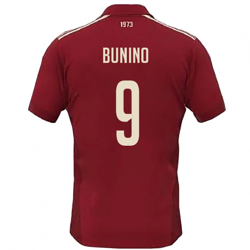 Danxen Dames Cristian Bunino #9 Bourgondië Wit Thuisshirt Thuistenue 2025/26 T-Shirt België
