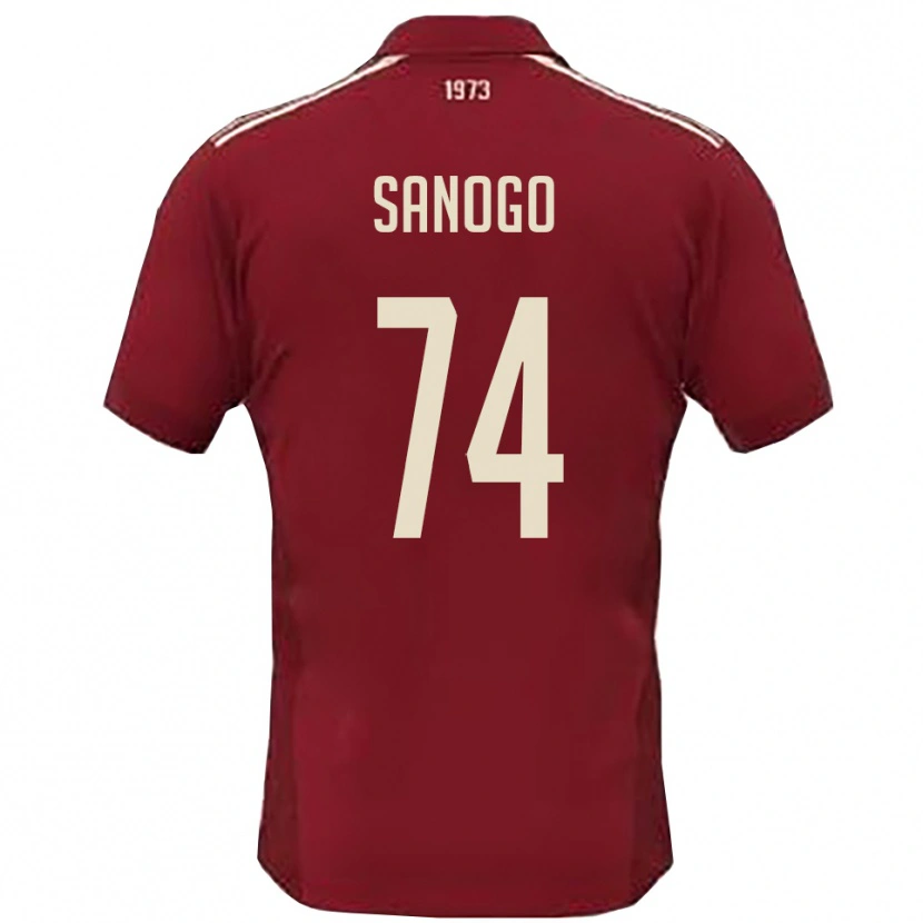 Danxen Dames Ahmed Sanogo #74 Bourgondië Wit Thuisshirt Thuistenue 2025/26 T-Shirt België