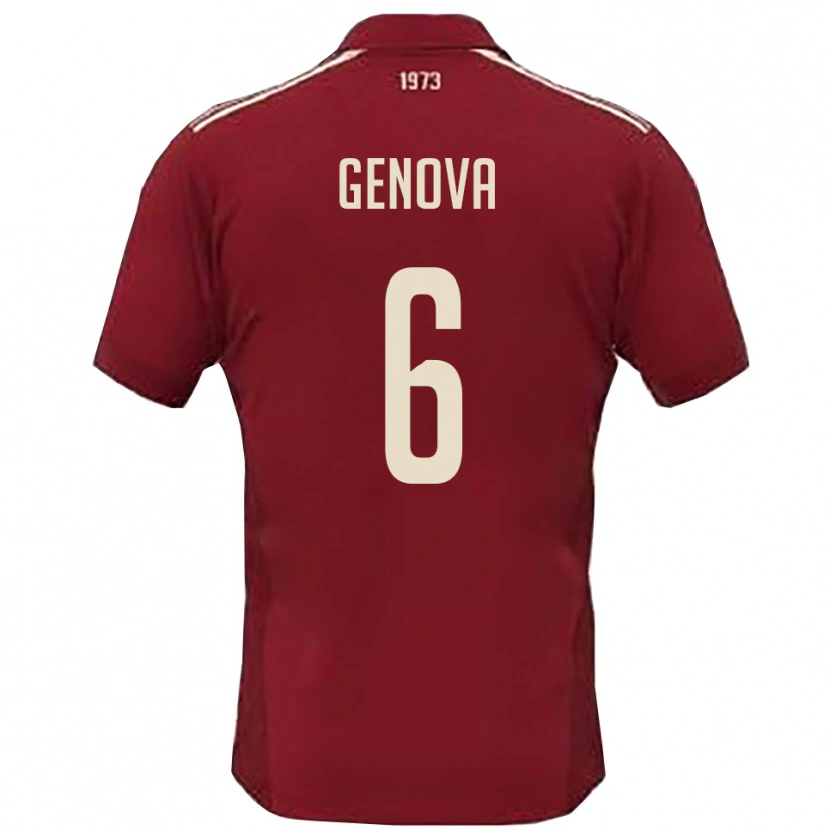 Danxen Dames Alessio Genova #6 Bourgondië Wit Thuisshirt Thuistenue 2025/26 T-Shirt België