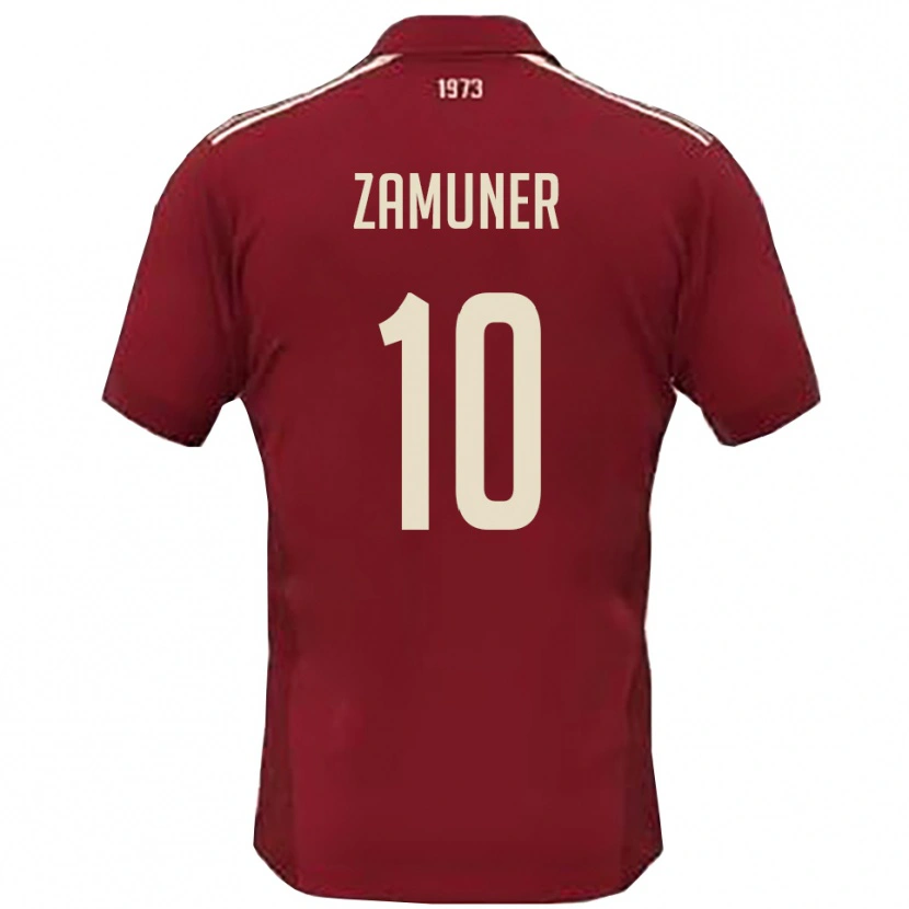 Danxen Dames Mattia Zamuner #10 Bourgondië Wit Thuisshirt Thuistenue 2025/26 T-Shirt België