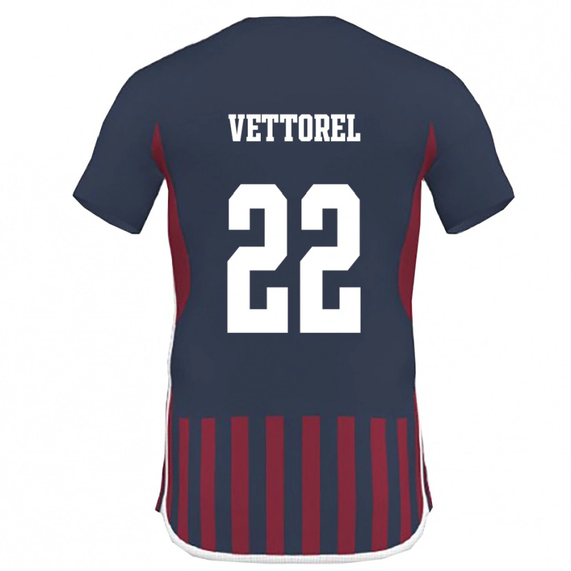 Danxen Dames Thomas Vettorel #22 Donkerblauw Rood Thuisshirt Thuistenue 2025/26 T-Shirt België