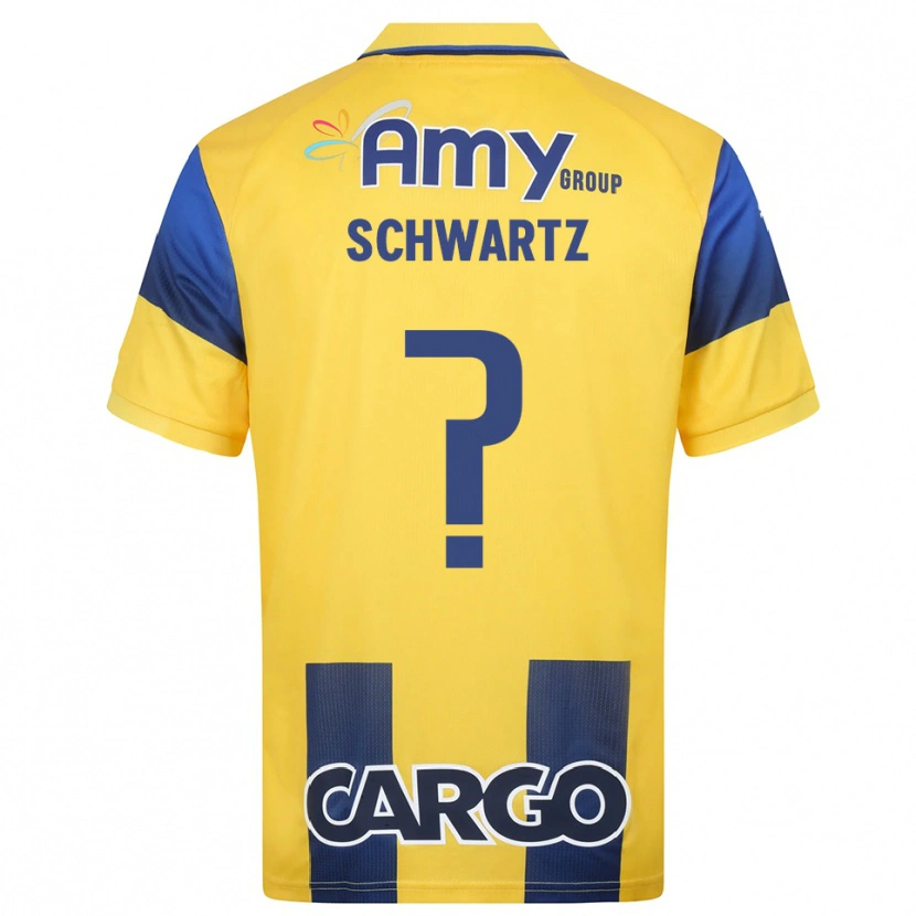 Danxen Dames Noam Schwartz #0 Geel Donkerblauw Thuisshirt Thuistenue 2025/26 T-Shirt België