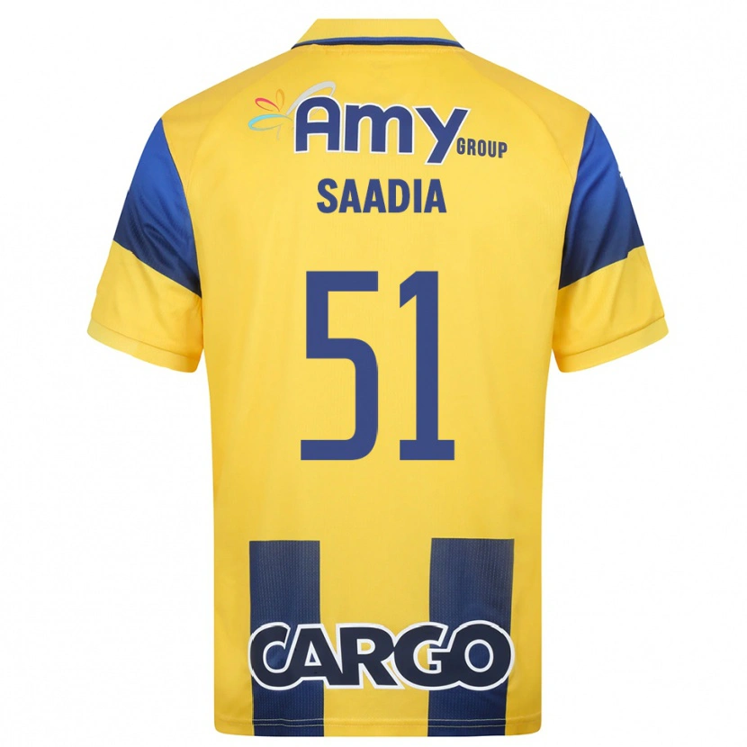 Danxen Dames Shalev Saadia #51 Geel Donkerblauw Thuisshirt Thuistenue 2025/26 T-Shirt België
