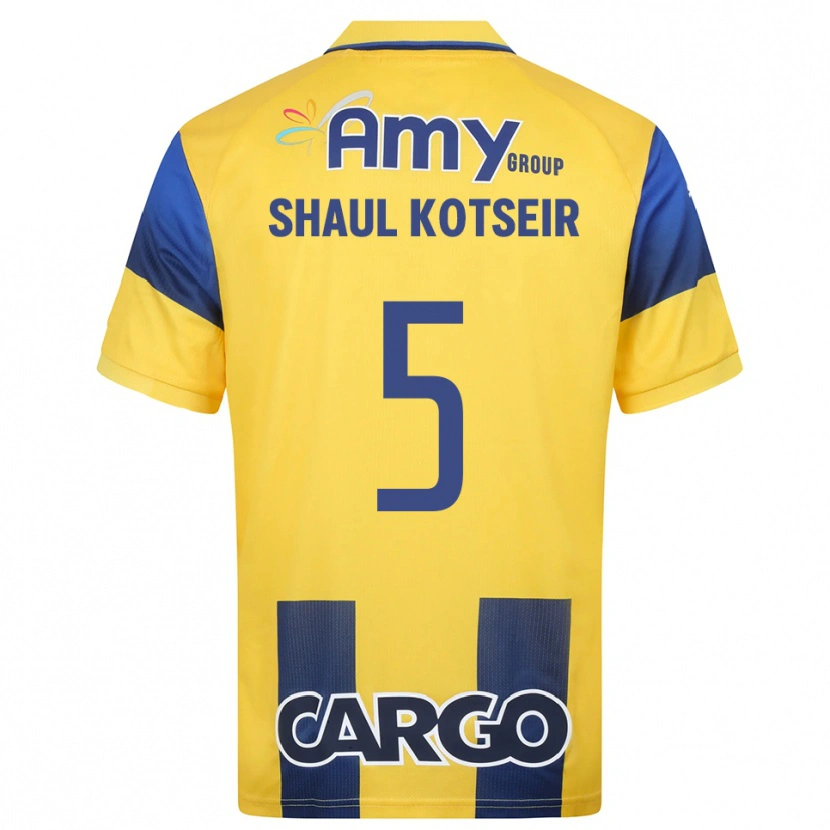 Danxen Dames Yonathan Shaul Kotseir #5 Geel Donkerblauw Thuisshirt Thuistenue 2025/26 T-Shirt België