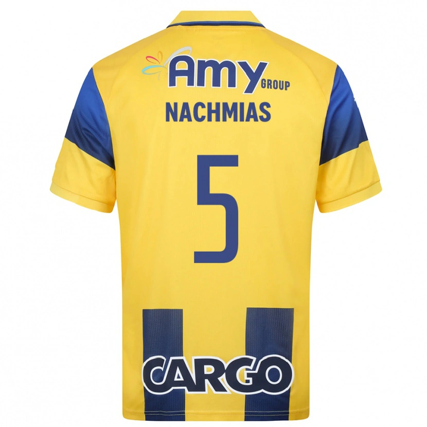 Danxen Dames Idan Nachmias #5 Geel Donkerblauw Thuisshirt Thuistenue 2025/26 T-Shirt België