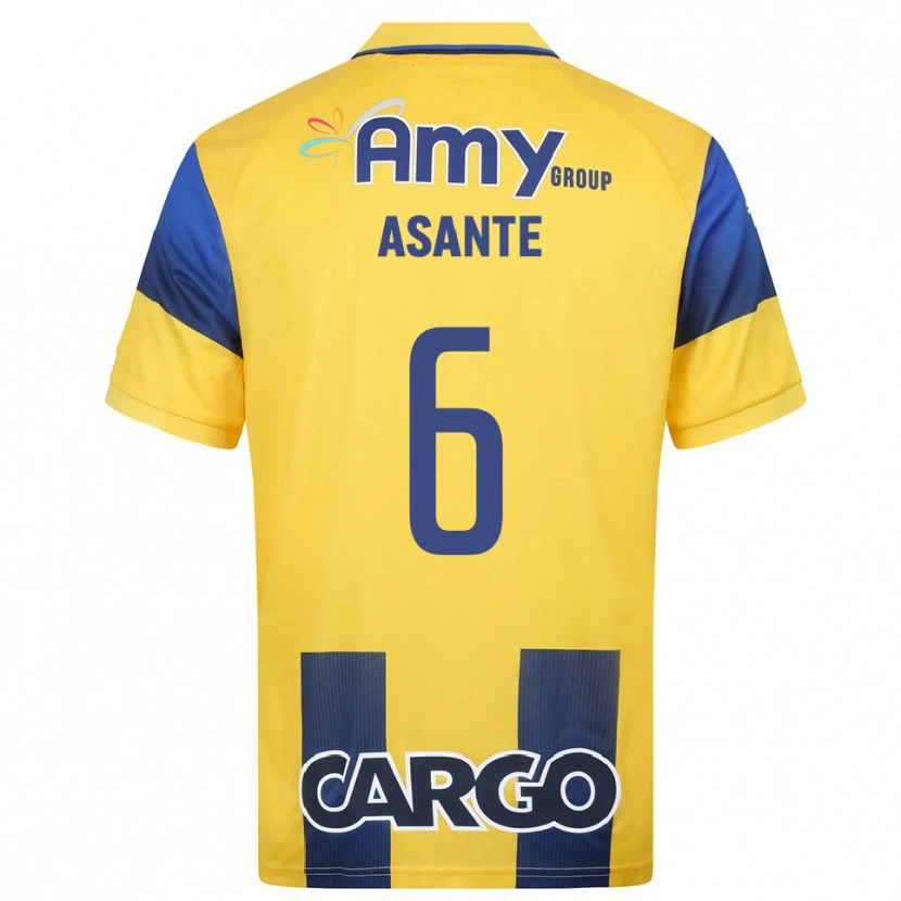 Danxen Dames Tyrese Asante #6 Geel Donkerblauw Thuisshirt Thuistenue 2025/26 T-Shirt België