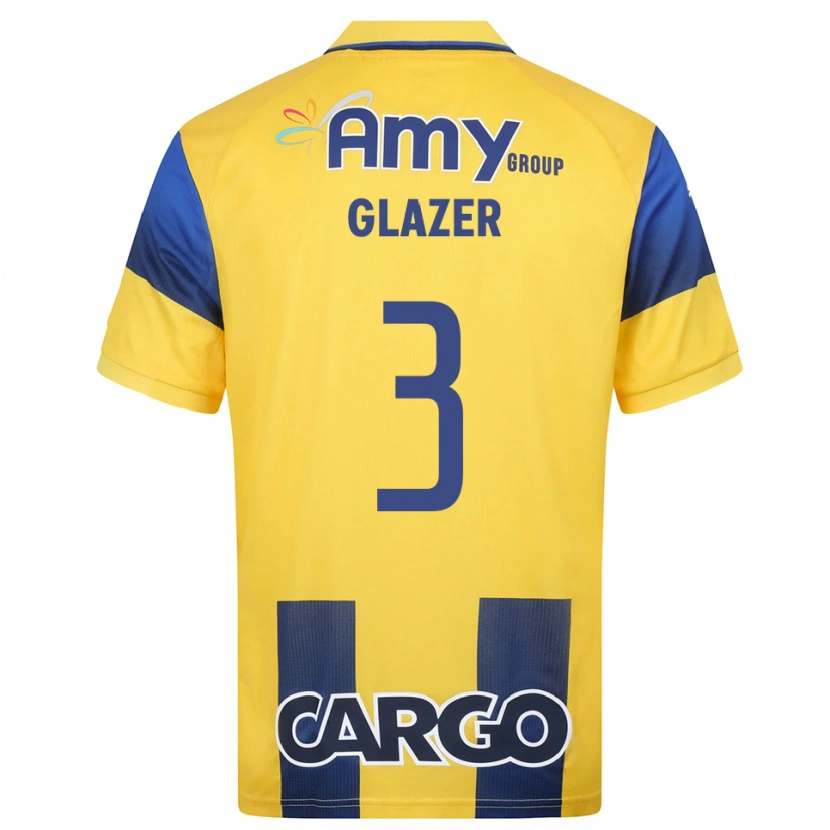 Danxen Dames Amit Glazer #3 Geel Donkerblauw Thuisshirt Thuistenue 2025/26 T-Shirt België