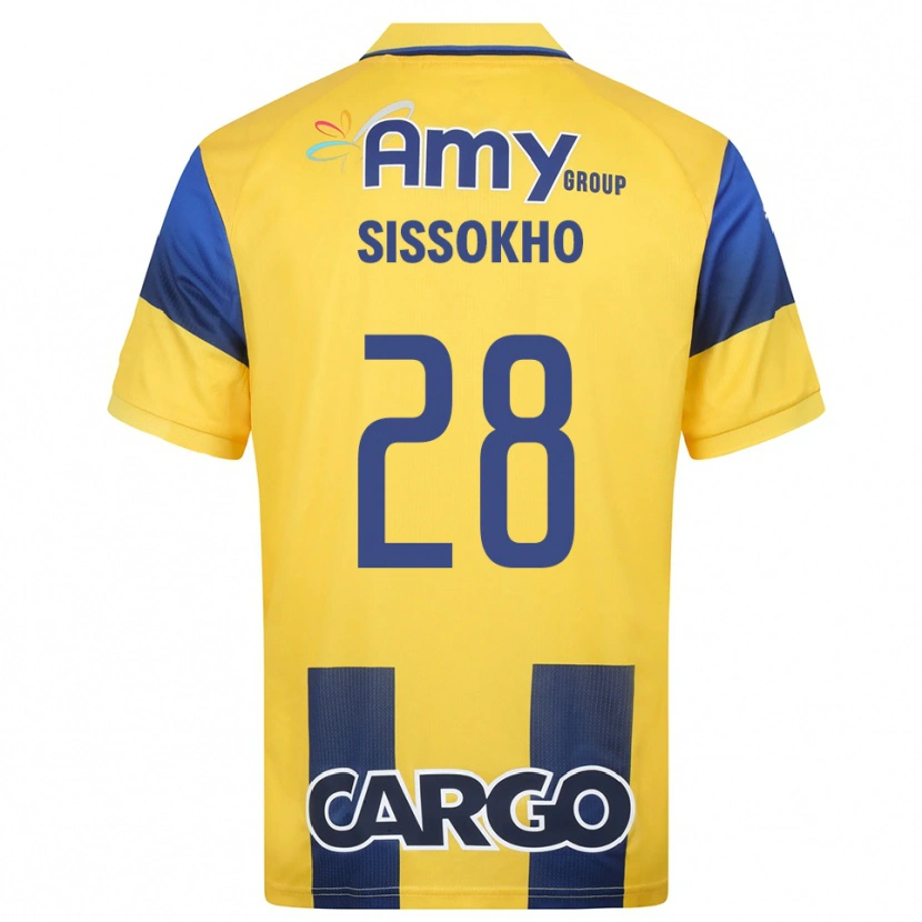 Danxen Dames Issouf Sissokho #28 Geel Donkerblauw Thuisshirt Thuistenue 2025/26 T-Shirt België
