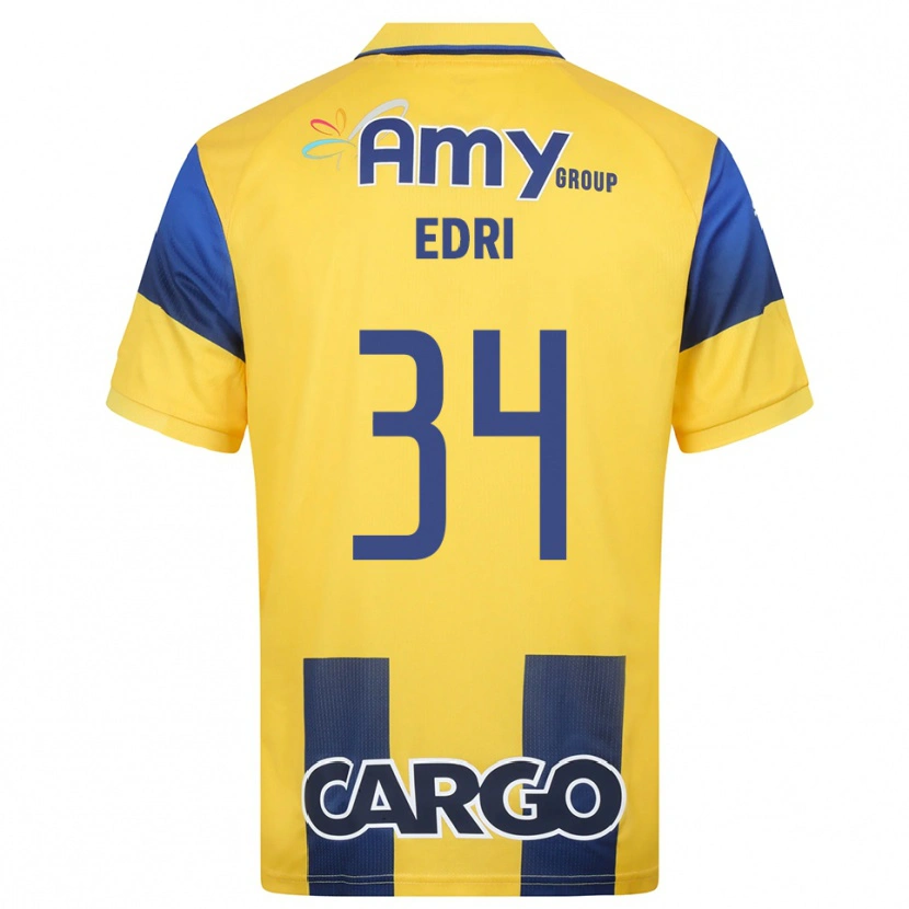 Danxen Dames Shon Edri #34 Geel Donkerblauw Thuisshirt Thuistenue 2025/26 T-Shirt België