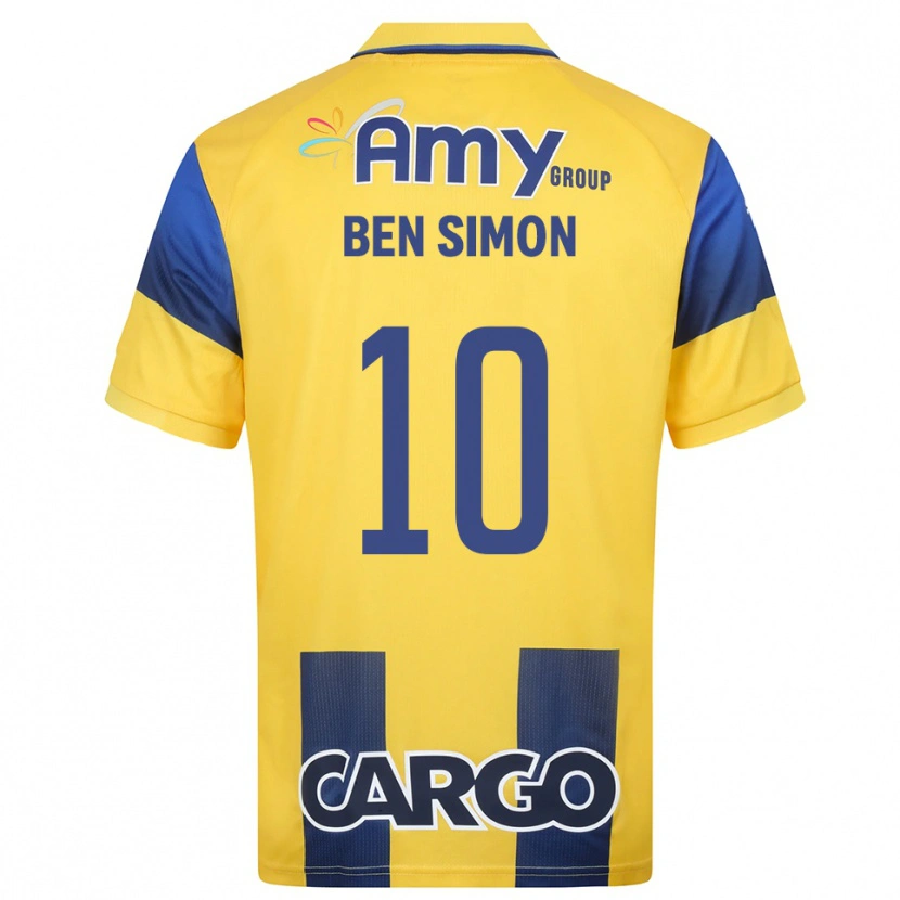 Danxen Dames Ilay Ben Simon #10 Geel Donkerblauw Thuisshirt Thuistenue 2025/26 T-Shirt België