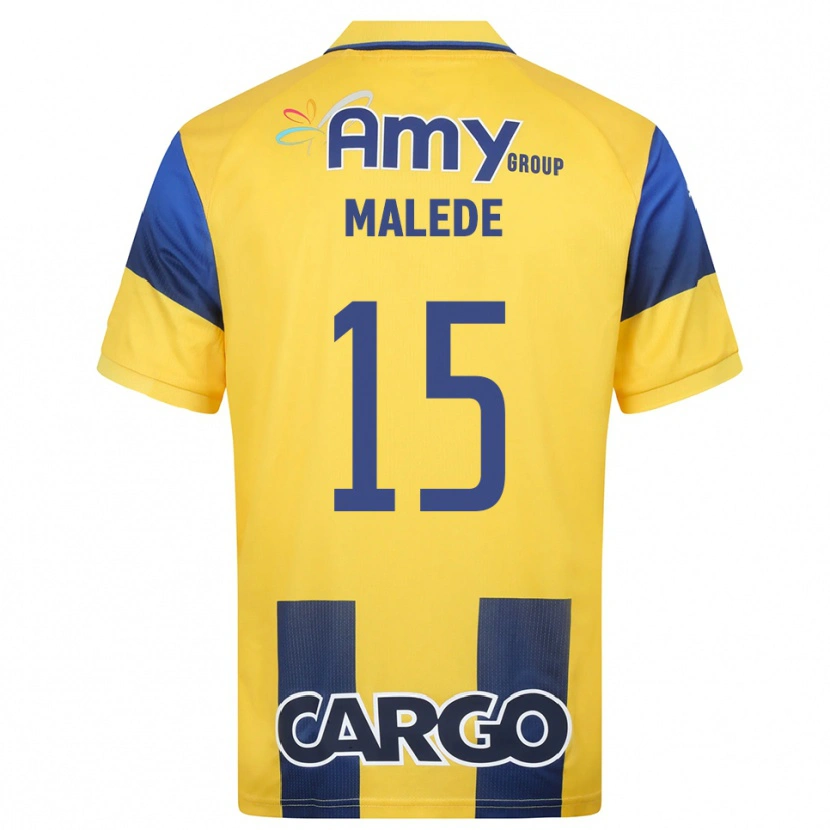 Danxen Dames Yonas Malede #15 Geel Donkerblauw Thuisshirt Thuistenue 2025/26 T-Shirt België
