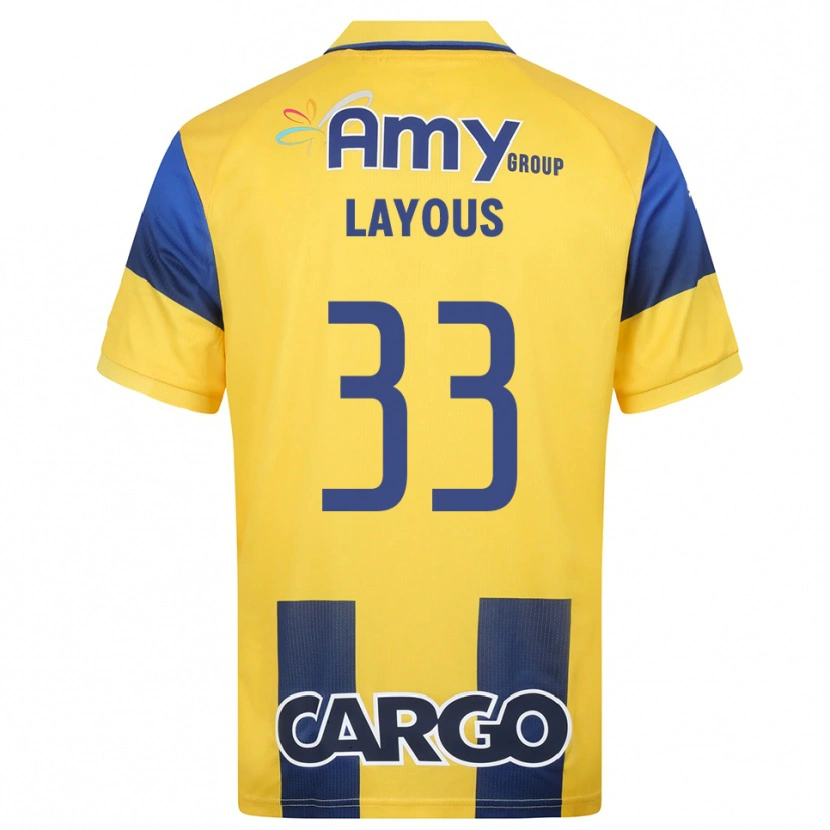 Danxen Dames Hisham Layous #33 Geel Donkerblauw Thuisshirt Thuistenue 2025/26 T-Shirt België