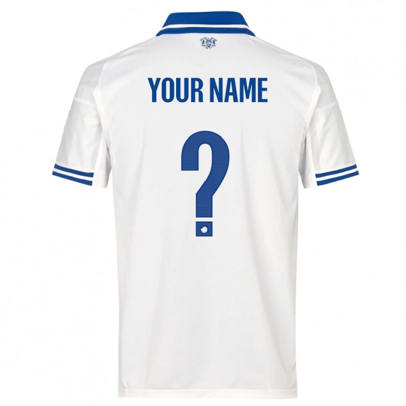 Danxen Dames Uw Naam #0 Wit Blauw Thuisshirt Thuistenue 2025/26 T-Shirt België