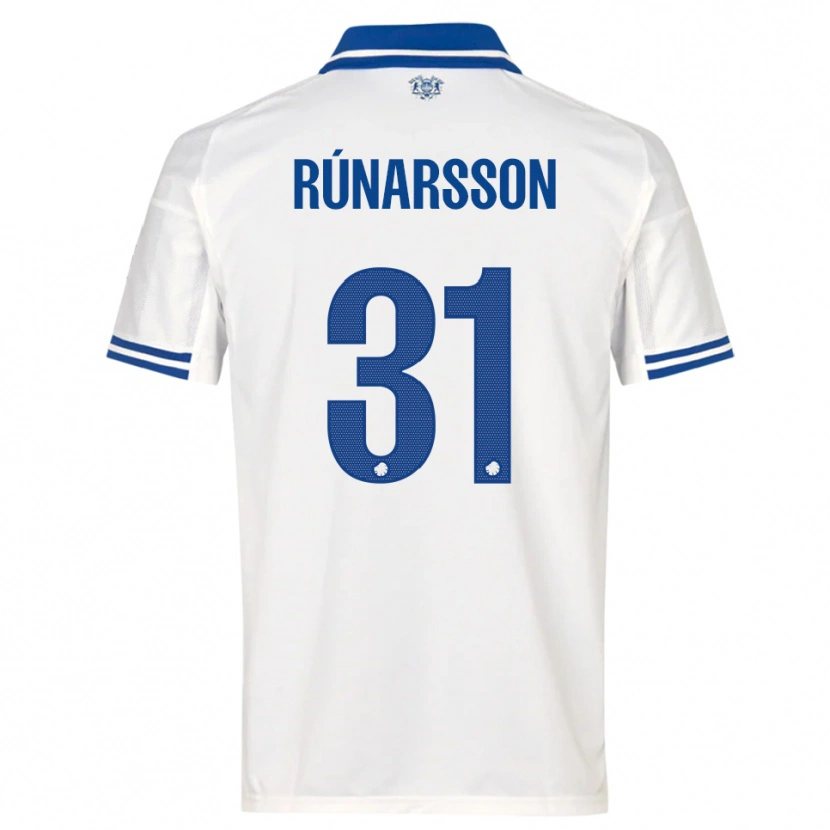 Danxen Dames Rúnar Alex Rúnarsson #31 Wit Blauw Thuisshirt Thuistenue 2025/26 T-Shirt België