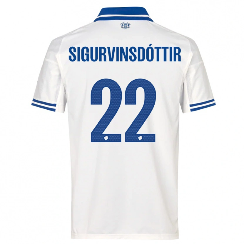 Danxen Dames Sunneva Sigurvinsdóttir #22 Wit Blauw Thuisshirt Thuistenue 2025/26 T-Shirt België