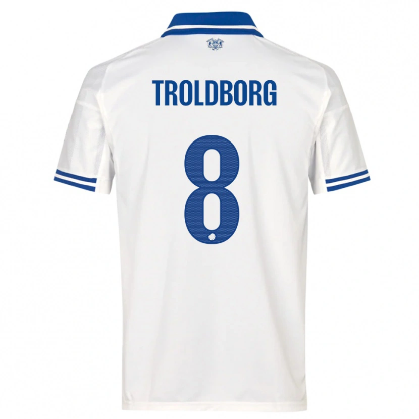 Danxen Dames Frederikke Troldborg #8 Wit Blauw Thuisshirt Thuistenue 2025/26 T-Shirt België