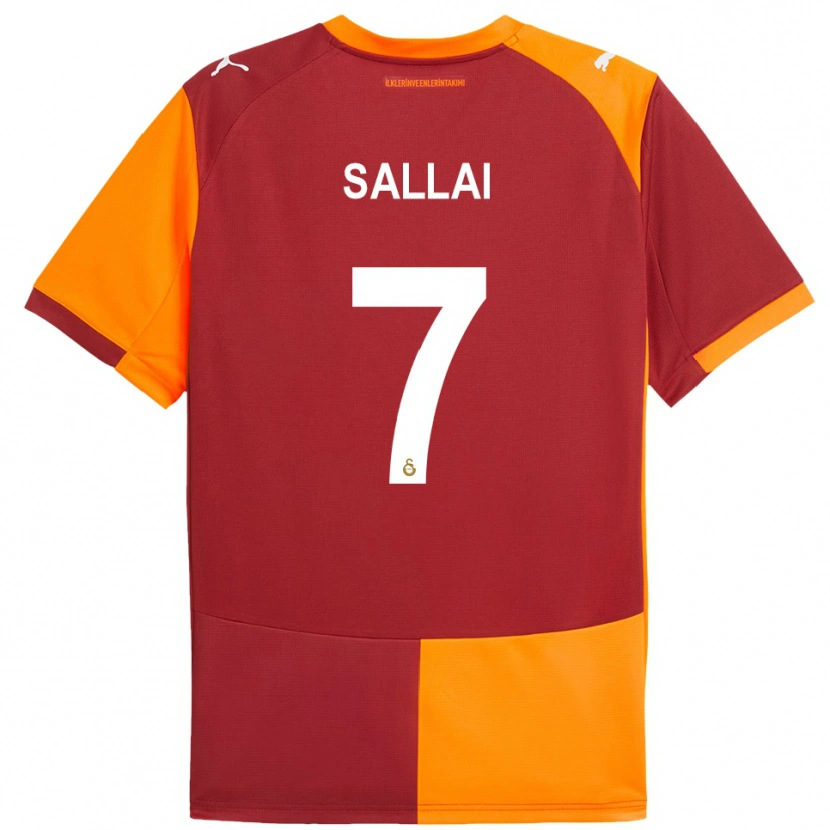 Danxen Dames Roland Sallai #7 Rood Oranje Thuisshirt Thuistenue 2025/26 T-Shirt België