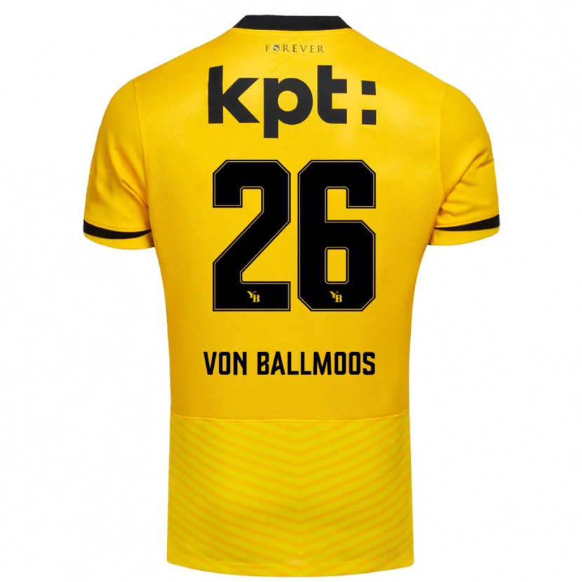 Danxen Dames David Von Ballmoos #26 Geel Zwart Thuisshirt Thuistenue 2025/26 T-Shirt België