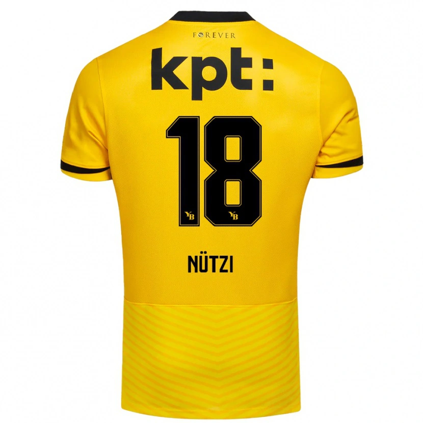 Danxen Dames Timon Nützi #18 Geel Zwart Thuisshirt Thuistenue 2025/26 T-Shirt België