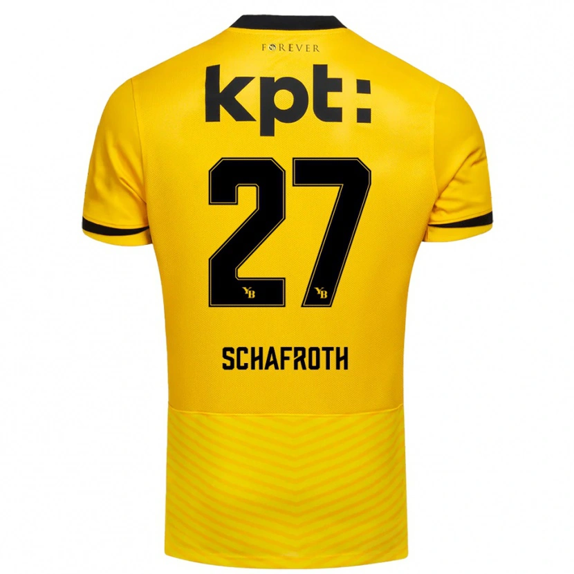Danxen Dames Reto Schafroth #27 Geel Zwart Thuisshirt Thuistenue 2025/26 T-Shirt België