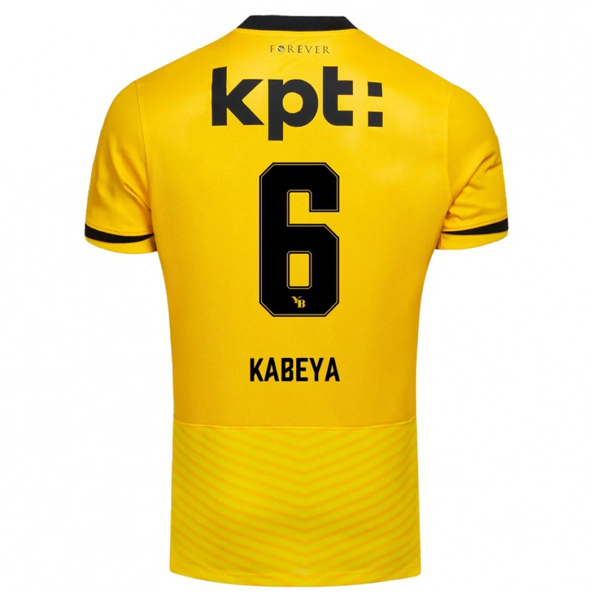 Danxen Dames Benjamin Kabeya #6 Geel Zwart Thuisshirt Thuistenue 2025/26 T-Shirt België