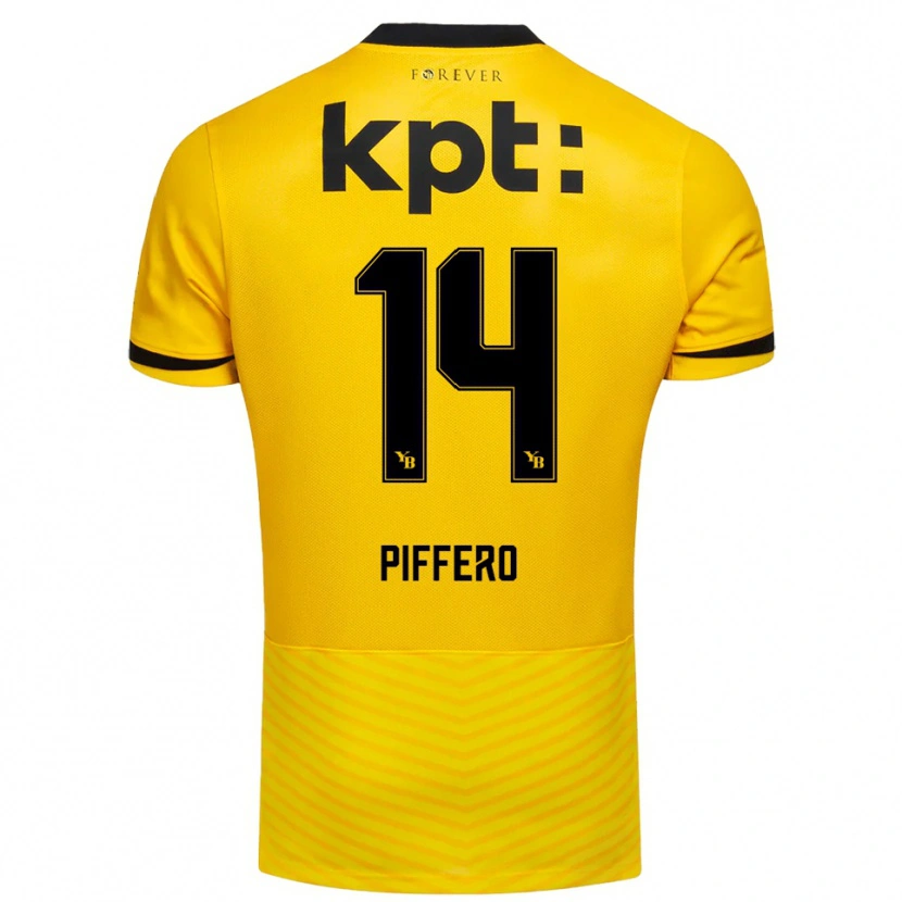 Danxen Dames David Piffero #14 Geel Zwart Thuisshirt Thuistenue 2025/26 T-Shirt België