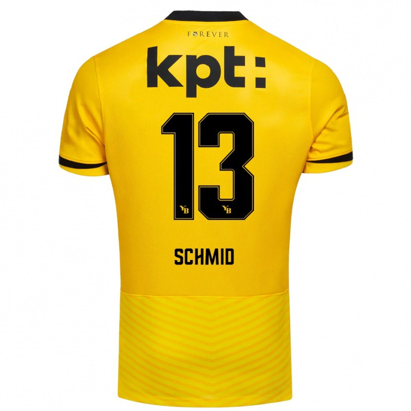 Danxen Dames Benjamin Schmid #13 Geel Zwart Thuisshirt Thuistenue 2025/26 T-Shirt België