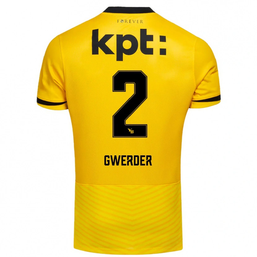 Danxen Dames Fabrice Gwerder #2 Geel Zwart Thuisshirt Thuistenue 2025/26 T-Shirt België