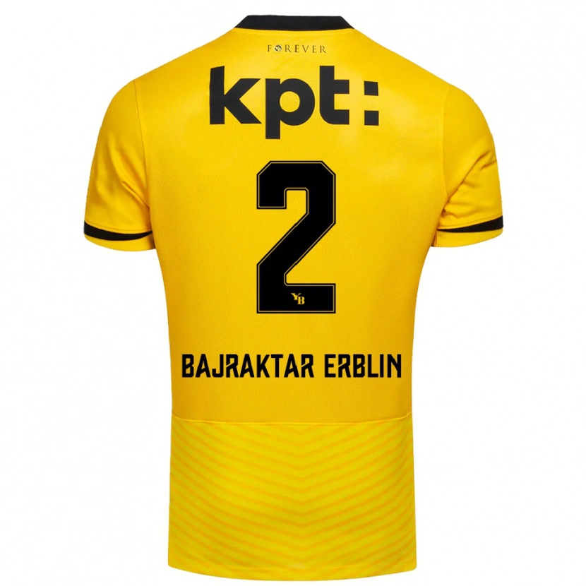 Danxen Dames Erblin Bajraktar #2 Geel Zwart Thuisshirt Thuistenue 2025/26 T-Shirt België