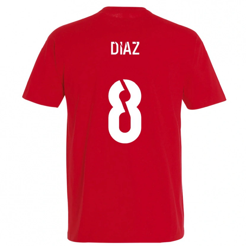 Danxen Dames Ryan Diaz #8 Rood Geel Thuisshirt Thuistenue 2025/26 T-Shirt België
