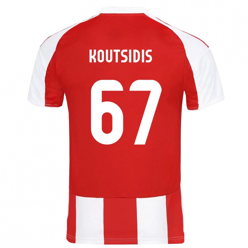 Danxen Dames Isidoros Koutsidis #67 Rood Wit Thuisshirt Thuistenue 2025/26 T-Shirt België