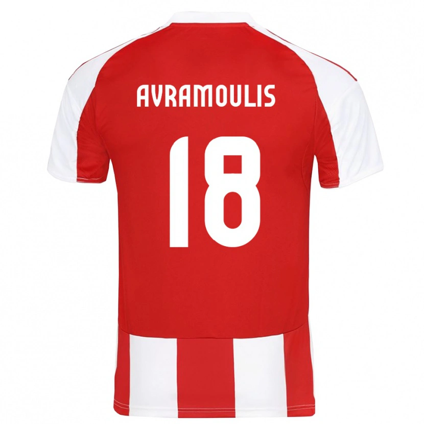 Danxen Dames Nikolaos Avramoulis #18 Rood Wit Thuisshirt Thuistenue 2025/26 T-Shirt België