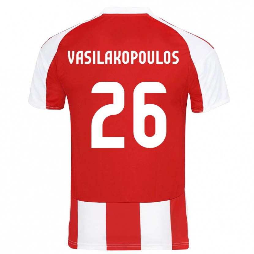 Danxen Dames Sarantos Vasilakopoulos #26 Rood Wit Thuisshirt Thuistenue 2025/26 T-Shirt België