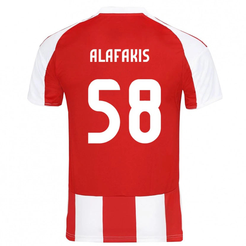 Danxen Dames Nektarios Alafakis #58 Rood Wit Thuisshirt Thuistenue 2025/26 T-Shirt België
