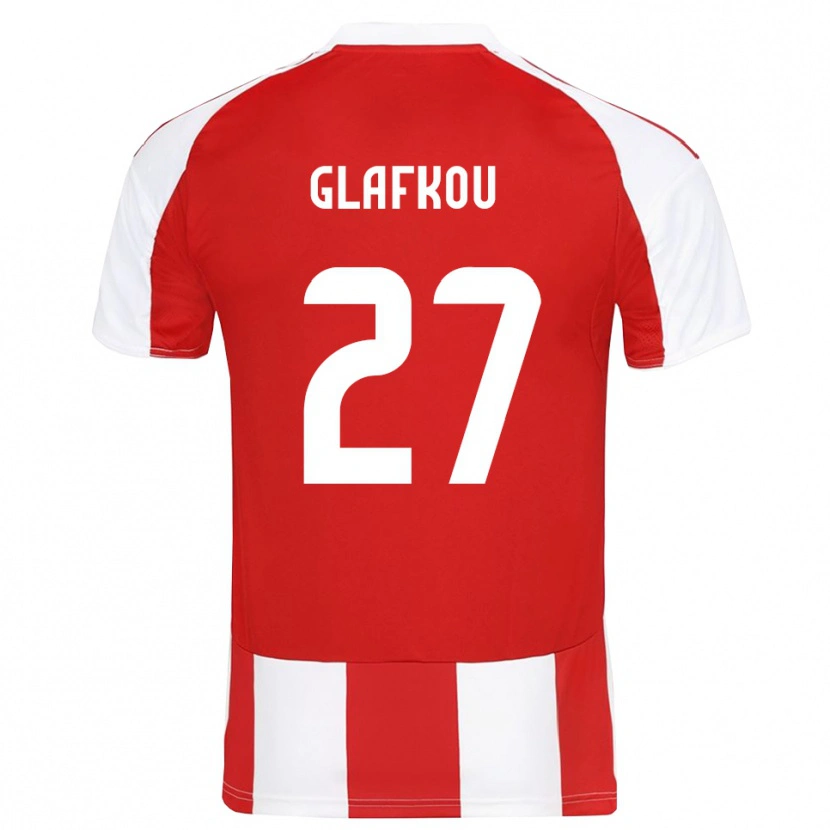 Danxen Dames Anastasis Glafkou #27 Rood Wit Thuisshirt Thuistenue 2025/26 T-Shirt België