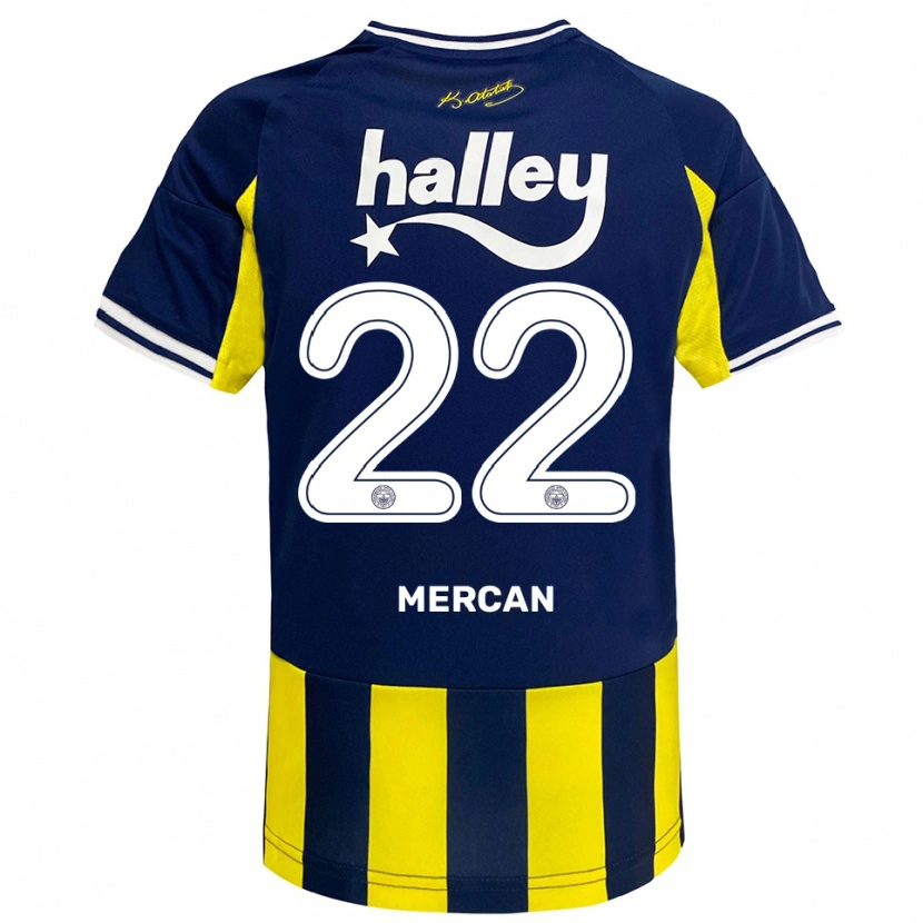Danxen Dames Levent Mercan #22 Geel Donkerblauw Wit Thuisshirt Thuistenue 2025/26 T-Shirt België