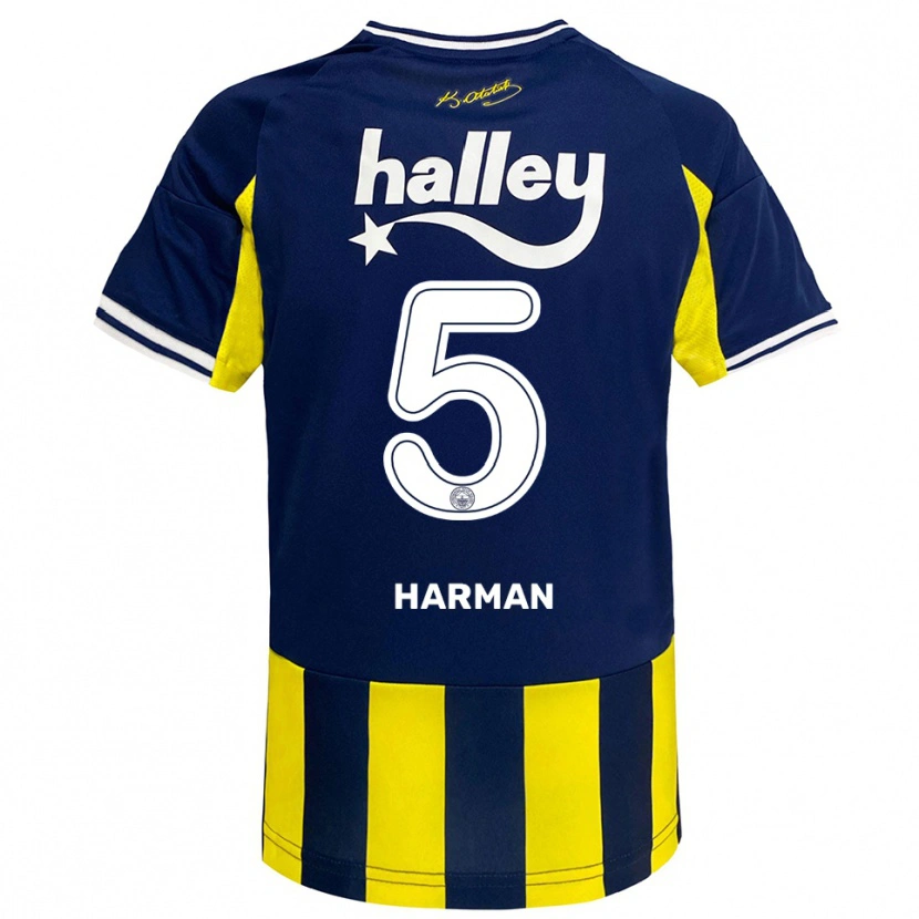Danxen Dames Rıdvan Harman #5 Geel Donkerblauw Wit Thuisshirt Thuistenue 2025/26 T-Shirt België