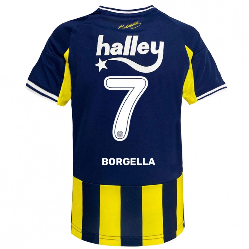 Danxen Dames Roselord Borgella #7 Geel Donkerblauw Wit Thuisshirt Thuistenue 2025/26 T-Shirt België