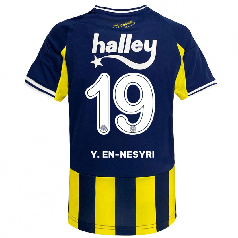 Danxen Dames Youssef En-Nesyri #19 Geel Donkerblauw Wit Thuisshirt Thuistenue 2025/26 T-Shirt België