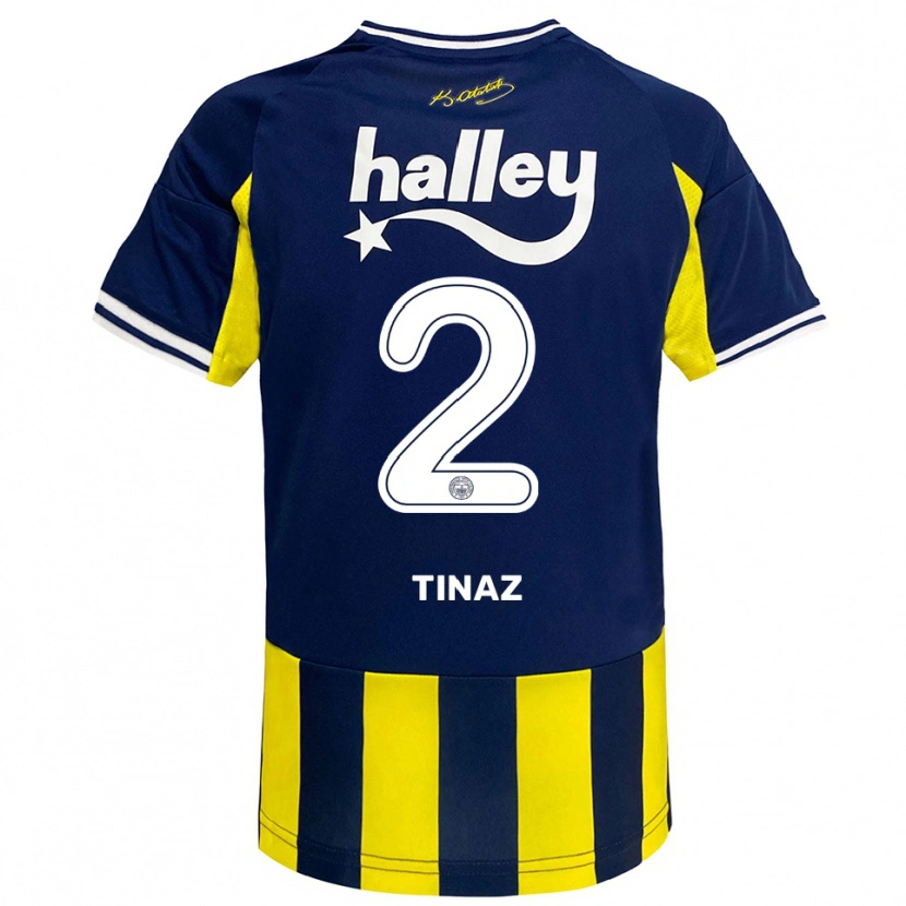 Danxen Dames Altuğ Tınaz #2 Geel Donkerblauw Wit Thuisshirt Thuistenue 2025/26 T-Shirt België