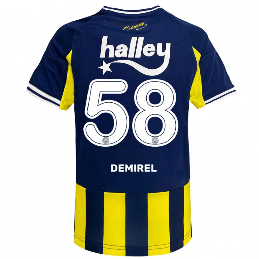 Danxen Dames Görkem Demirel #58 Geel Donkerblauw Wit Thuisshirt Thuistenue 2025/26 T-Shirt België