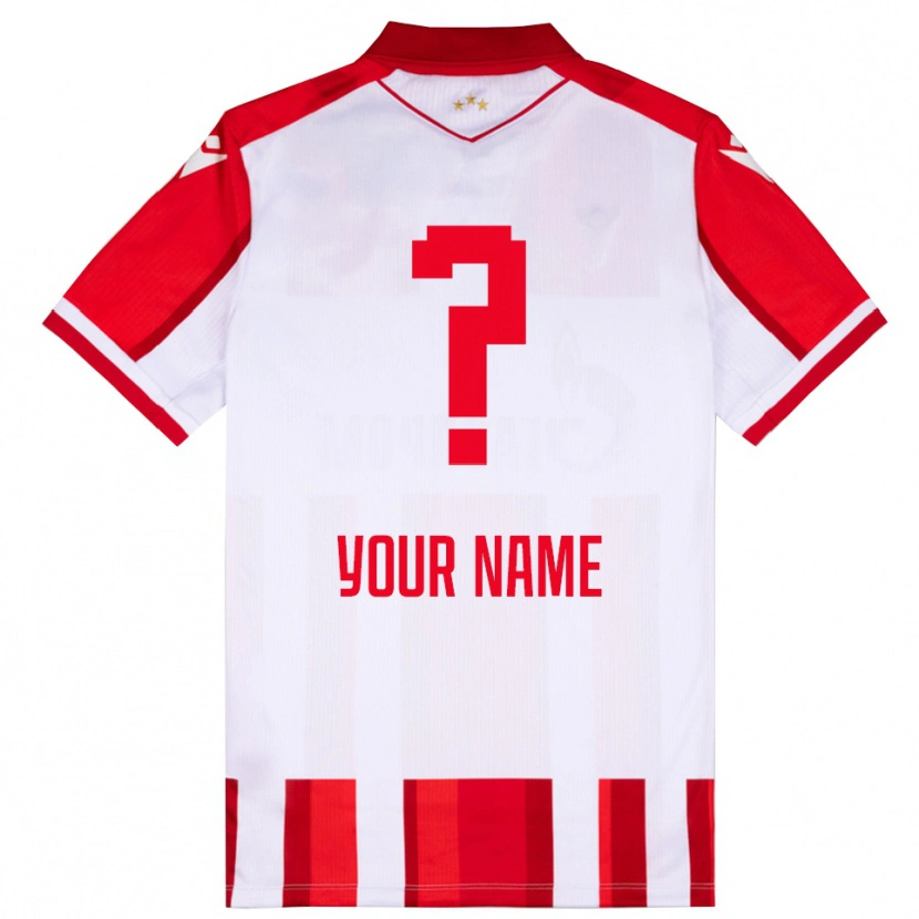 Danxen Dames Uw Naam #0 Rood Wit Thuisshirt Thuistenue 2025/26 T-Shirt België