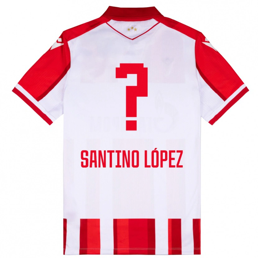 Danxen Dames Santino López #0 Rood Wit Thuisshirt Thuistenue 2025/26 T-Shirt België