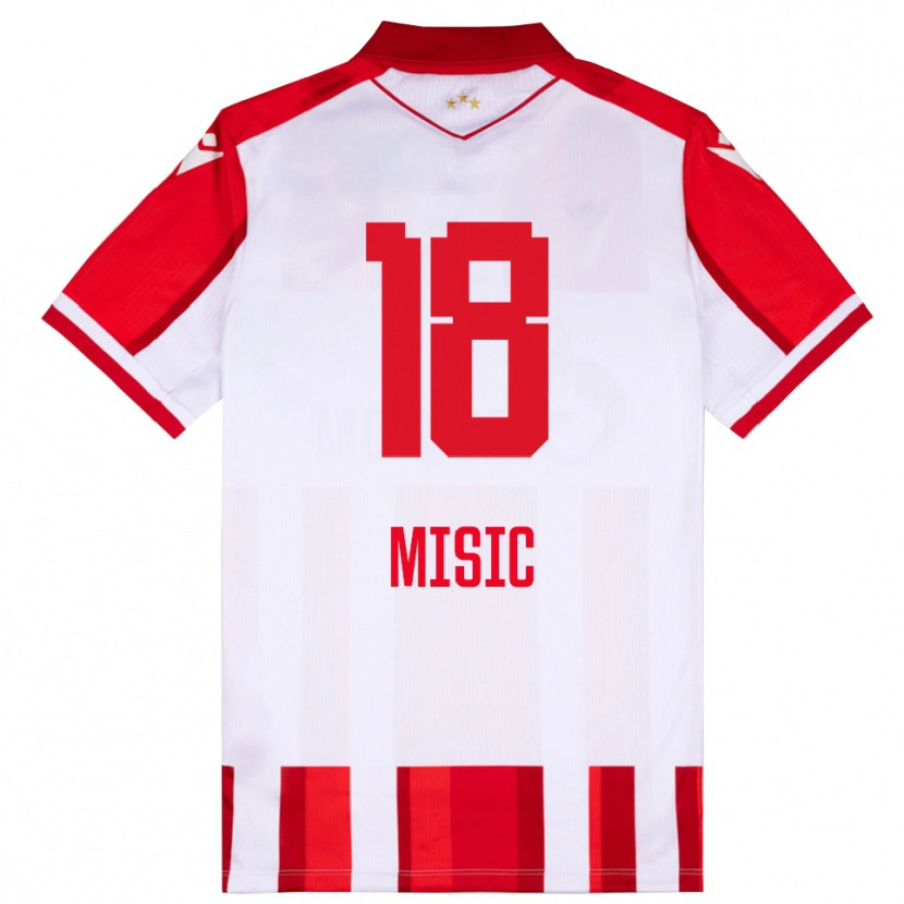 Danxen Dames Ognjen Misic #18 Rood Wit Thuisshirt Thuistenue 2025/26 T-Shirt België