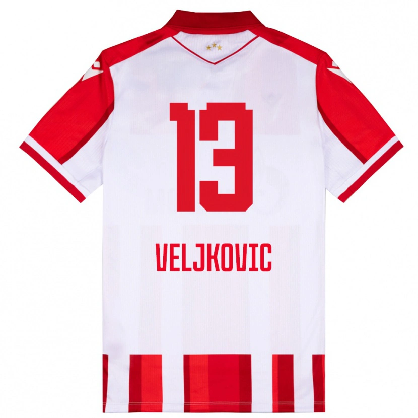 Danxen Dames Milos Veljkovic #13 Rood Wit Thuisshirt Thuistenue 2025/26 T-Shirt België